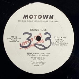 【HMV渋谷】DIANA ROSS /MARVIN GAYE/LOVE HANGOVER / I WANT YOU / I WANT YOU (INST.)(PR16)