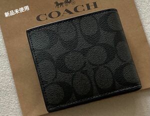 新品　COACH コーチ 二つ折り財布　シグネチャー
