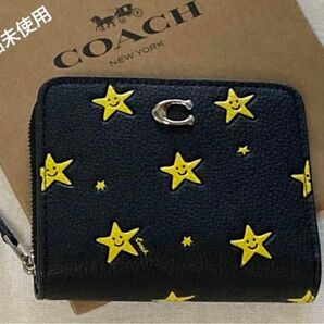 新品　COACH コーチ　二つ折り財布　星　スター　ビルフォールドウォレット