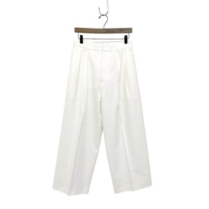 Cristaseya クリスタセヤ JAPANESE COTTON & LINEN DOUBLE PLEATED TROUSERS コットンリネンパンツ ホワイト XS