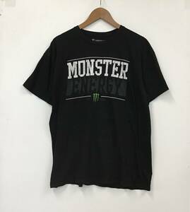 《 H 824》MONSTER ENERGY モンスターエナジー 半袖Tシャツ ドリンク系 XL ブラック トップス 1円スタート アメリカ古着 古着卸