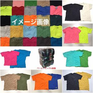 【★T833】Aグレード検品済み状態良好 XL以上 ビッグサイズ無地胸ポケットTシャツ 大量40kgベール商品USA古着卸カラーバリエーション豊富