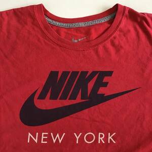 《 H 814》NIKE ナイキ 半袖Tシャツ 胸プリント ロゴプリント スポーツ 2XL 赤 トップス 1円スタート アメリカ古着 古着卸