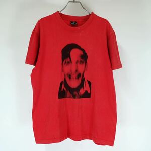 1990s USA製　リチャード・アヴェドン　フォトプリントTシャツ　赤　古着屋　写真家　卸売り　アート　コットンシングルステッチ