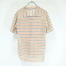 1980s ビンテージ　ボーダー　パイプTシャツ　半袖　Vネック　古着屋　ユーロ　アート　デザイン　海外仕入れ　ヴィンテージ _画像4