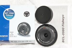 オリンパス OLYMPUS 9mm f8 FISHEYE フィッシュアイ ボディキャップレンズ BCL-0980 ブラック 元箱・説明書付 美品