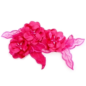 新品　頭に付けたり　●社交ダンス　変身　装飾　サテン花モチーフ　ピンク