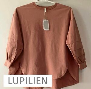 【新品 タグ付】LUPILIEN ルピリアン Tシャツ ブラウス サーモンピンク お尻が隠れるチュニック サイズF