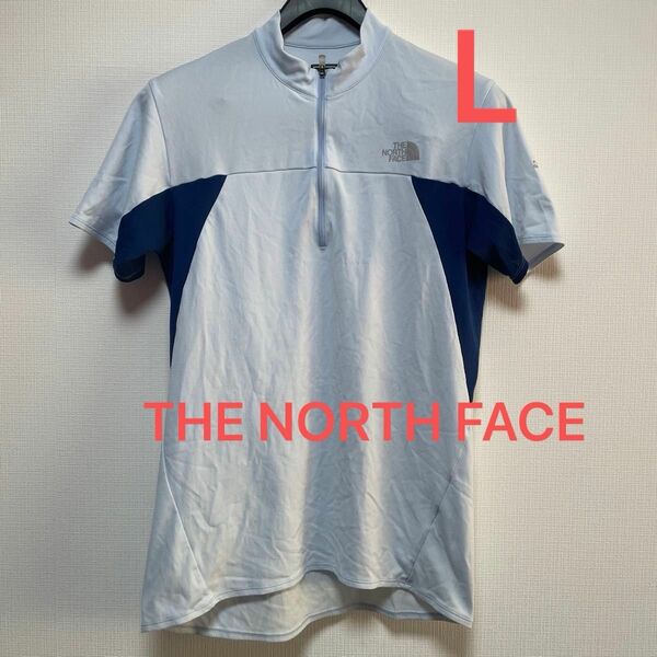 (訳あり)THE NORTH FACE ノースフェイス 半袖 シャツ メンズ L NT11354 水色系
