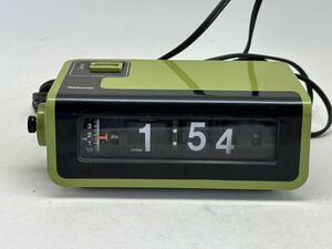 National ナショナル パタパタ時計 目覚まし時計 TG02 グリーン 緑 通電確認済 動作精度未確認 昭和レトロ