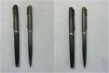 PARKER パーカー PARKER75 銀無垢 sterling silver 2本セット 万年筆 14K ノック式ポールペン 箱付属_画像2