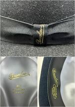 Borsalino ボルサリーノ ハット 帽子 サイズ 60 ネイビー 紺 箱・紙袋付属_画像8