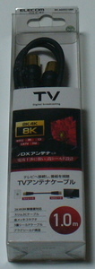 未使用品*ELECOM TVアンテナケーブル　１・０ｍ（BK-A82SS10BK)