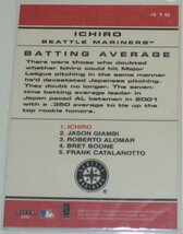 FLEER PLATINUM/SEATTLE MARINERS/CHART TOPPERS2001*ICHIRO(416)BATTING AVERAGE_画像2