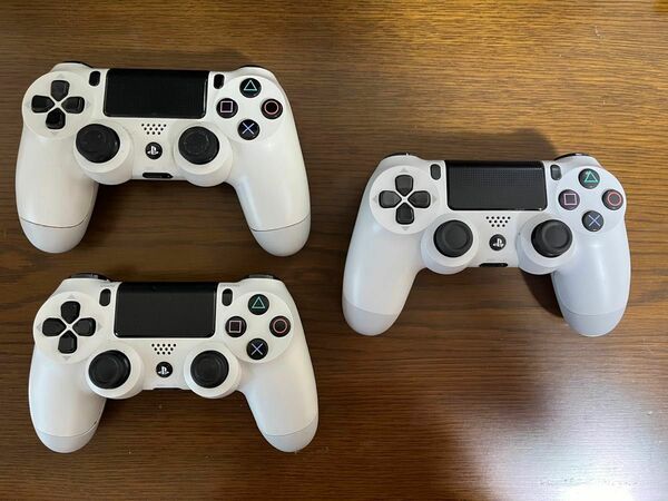 PlayStation4 DUALSHOCK ワイヤレスコントローラー グレイシャーホワイト　ジャンク品3個セット(PS4)