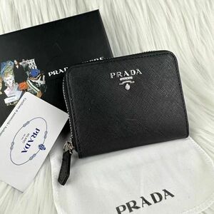 【極美品】最終価格！！PRADA サフィアーノ ブラック　コインケース　