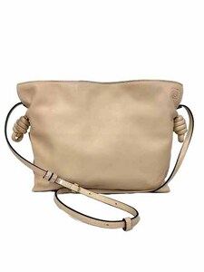 【中古】LOEWE ロエベ ショルダーバッグ フラメンコ クラッチ　ベージュ バッグ　レザーバッグ　ベージュ　クラッチ アナグラム