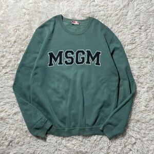 MSGM トレーナー　ロゴ　グリーン　メンズ　Lサイズ