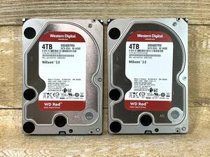 ★WD Red 4.0TB SATA600 3.5インチ内臓型ハードディスク NASware3.0 WD40EFRX 2台セット 良品美品★送520ok★