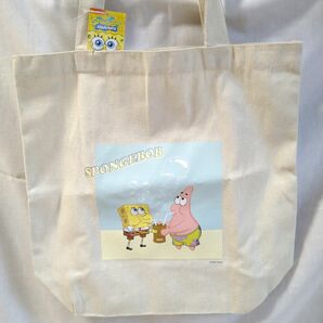 【新品/未使用/タグ付き】スポンジボブ トートバッグ SpongeBobマチ付き