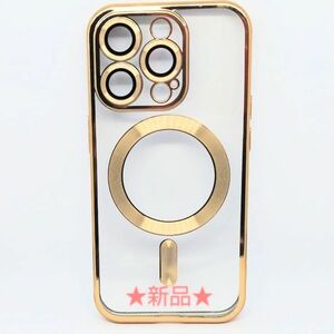 iPhone15 Pro Max用 スマホケース／ゴールド／新品・未使用品
