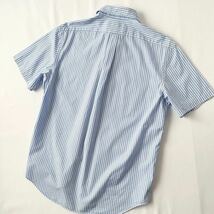 ラルフローレン RALPH LAUREN ボタンダウン ストライプ 半袖シャツ L 180/100A (日本XL) CLASSIC FIT オーバサイズ シャツ ブルー 白_画像6