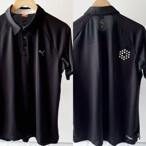 プーマ PUMA 吸汗速乾 ポロシャツ XL ブラック ホワイト 半袖 サラサラ シャツ の画像8