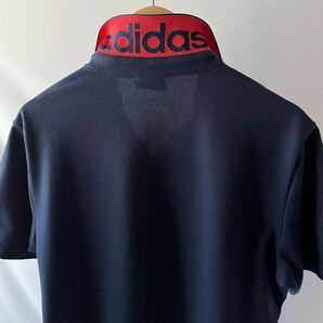 (美品) アディダス adidas 吸汗速乾 ポロシャツ O (XL) ネイビー レッド 半袖 ゴルフ シャツ の画像10