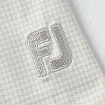 (美品) フットジョイ FOOTJOY ボタンダウン 吸汗速乾 ストレッチ ポロシャツ M ベージュ アイボリー ホワイト 千鳥柄 半袖 サラサラ シャツ_画像4