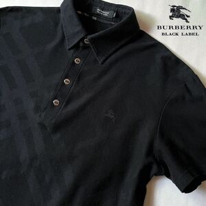 バーバリー ブラックレーベル BUBERRY BLACK LABEL ポロシャツ 2 (M) ブラック カットソー 半袖 シャツ 黒