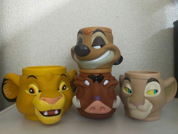 ディズニー Disney ライオンキング Lion King 3D フェイス マグカップ プラスチック製 ビンテージ