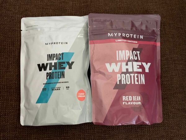 新品　マイプロテイン インパクト ホエイ プロテイン250g×2袋　ストロベリークリーム　あずき　◎ MYPROTEIN 