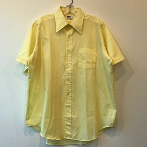 70's MONTGOMERY WARD モンゴメリー ワード 半袖 シャツ クリームイエロー 17 (XL) ビンテージ 裾スタンプ S/S SHIRT 70年代 80s