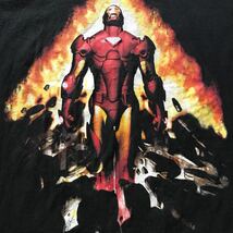 00's USA製生地 初期 MARVEL アイアンマン IRON MAN ムービー Tシャツ 映画T ビンテージ マーベル XL ブラック MAD ENGINE 2008_画像2