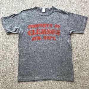 70s 80s USA製 sportswear スポーツウェア CLEMSON クレムソン カレッジ Tシャツ ビンテージ ラッセル 霜降り グレー 杢 ATH DEPT