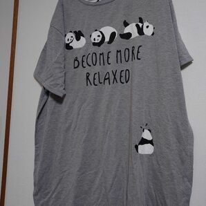 大きめ　 半袖Tシャツ　５Ｌ ６Ｌパンダ 半袖 Tシャツ グレー