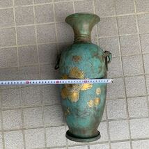 壺　古美術 唐金　真鍮製　花器 置物 高さ約49cm アンティーク旧家蔵出し品　現状品_画像7