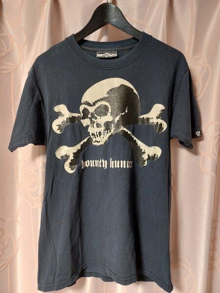 BOUNTY HUNTERバウンティハンター　シュプリームコラボ柄　90S裏原宿当時品　スカルT　Mサイズ 半袖Tシャツ　パンクロック　値段交渉可