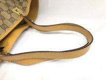 送料無料 1円～ GUCCI グッチ GGキャンバス 002.1098 トートバッグ ハンドバッグ レザー ナイロン ベージュ キャメル レディース_画像3