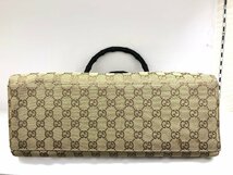 送料無料 1円～ GUCCI グッチ バンブー 002.1010 ハンドバッグ GG ナイロン キャンバス トートバッグ ベージュ レディース_画像5