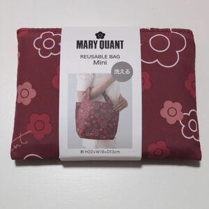 〈新品〉MARY QUANT マリークワント エコバッグ mini ボルドー デージー柄 現品限り