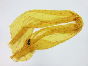  gold gram fhi* Furla FURLA silk dot pattern stole spring for summer yellow [ used ]
