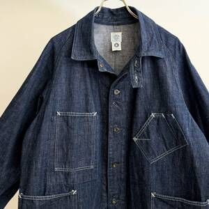 希少《 SWEETBEAR / Old Model / XLarge 》2000s 極上品【 POST OVERALLS インディゴ エンジニア デニム ジャケット アメリカ製 XL 】