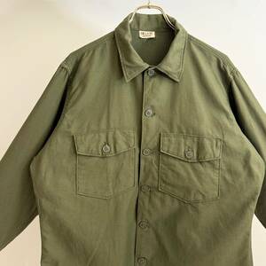 希少《 Mint Condition / Cotton Satin / 16.5-32 》70s デッド【 US ARMY ビンテージ コットンサテン ユーティリティー シャツ 】