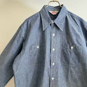 希少《 Dead Stock / KING KOLE / Large 》50s 60s デッド【 シンガポール製 ビンテージ シャンブレーシャツ 16.5 】