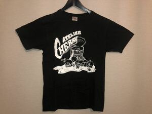 Atelier Cherry Tシャツ サイズS ブラック アトリエチェリー レザークラフト バイカー ハーレー チョッパー モーターサイクルウェア 即決