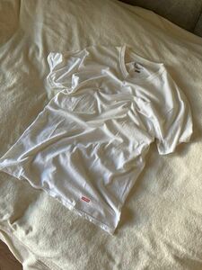 【ジャンク品】ヘインズ シュプリーム Tシャツ M ホワイト / hanes supreme アンダーウェア 白T ボックスロゴ