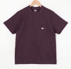 danton ダントン 定番 ポケットTシャツ ポケT ワンポイントロゴワッペン シンプル wine 38 男女兼用 ユニセックス