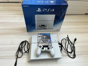 良品　PS4　CUH-1200A　500GB 本体一式　モンスターハンターワールド　　 動作品　 送料無料　グレイシャーホワイト