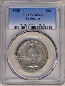 ●アメリカ 1925 PCGS MS65 レキシントン記念 50セント銀貨